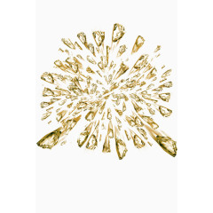 黄色简约冰晶爆炸漂浮素材