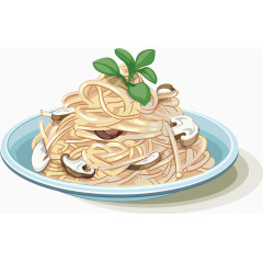 奶油蘑菇意大利面矢量图