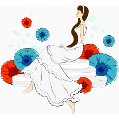 坐在台子上的美女