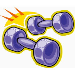 卡通蓝色哑铃矢量