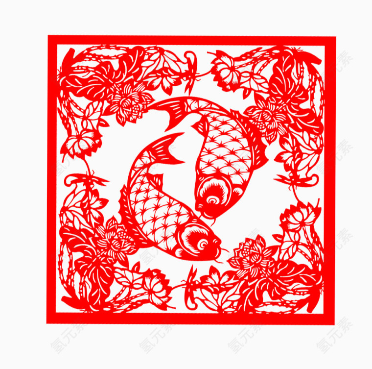 年年有余的喜庆剪纸