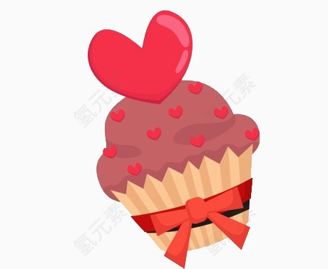 甜蜜爱心巧克力纸杯烘焙蛋糕