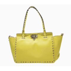 华伦天奴黄色牛皮单肩包