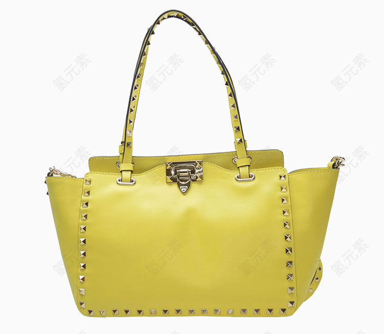 华伦天奴黄色牛皮单肩包