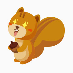 动漫小人物 松鼠 可爱  暖色调