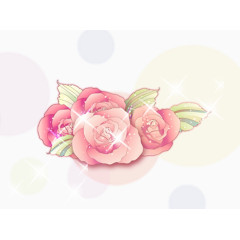 圆圈背景玫瑰花手绘