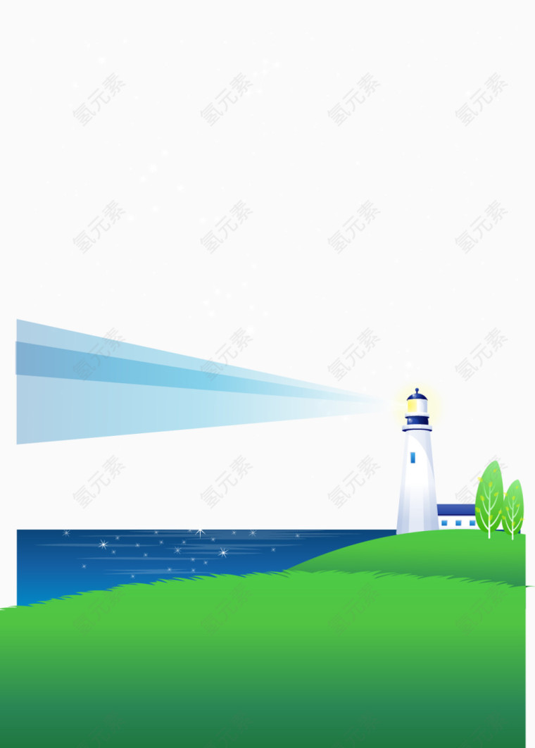 矢量海上灯塔素材