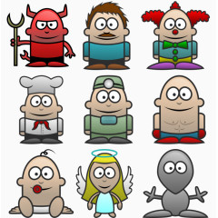 天使医生卡通人物图标