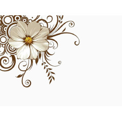 PPT幻灯片边角花朵素材