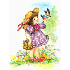 水彩卡通儿童绘画