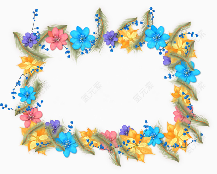 精美冬季花朵边框