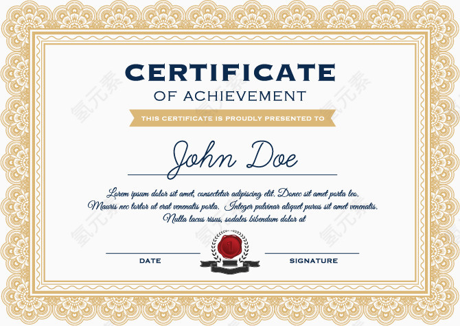 复古欧式花边毕业证