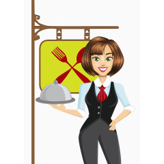 矢量女性服务生