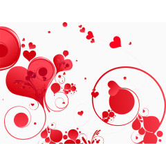 矢量红色爱心曲线装饰