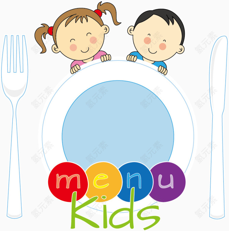 卡通厨师儿童矢量素材