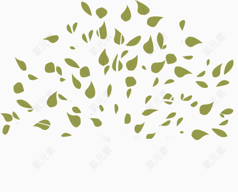 绿色清晰树叶漂浮