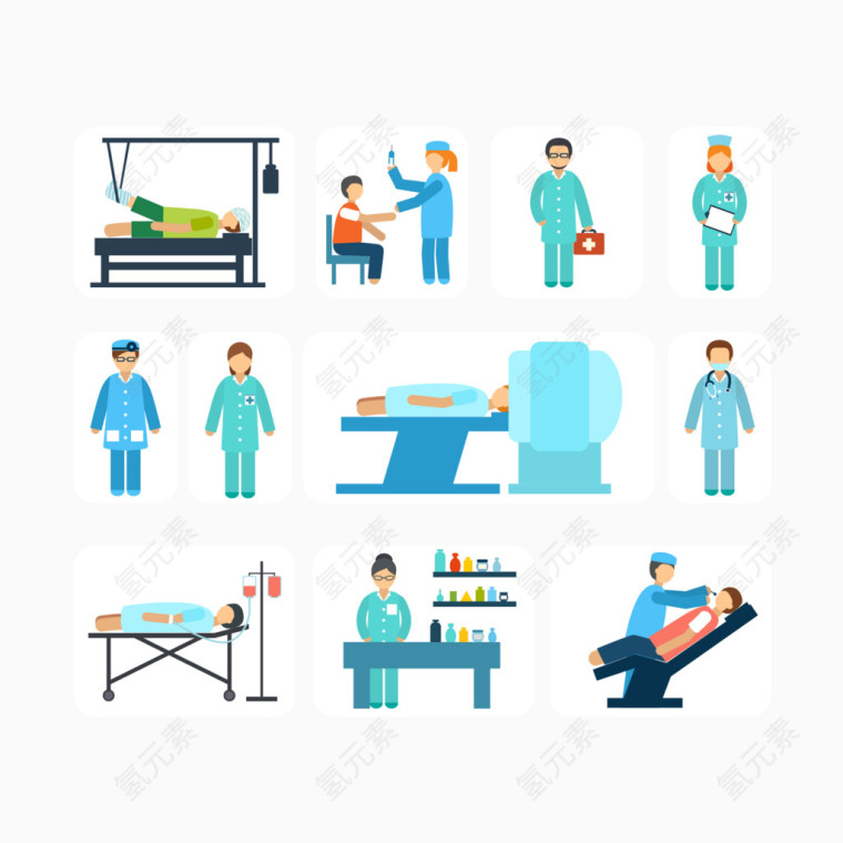 推车医疗标签矢量图