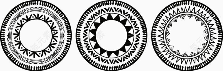 矢量圆形印章一组