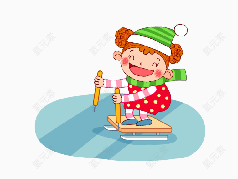 滑冰的小女孩