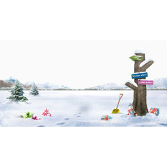 白色冬天雪地雪景