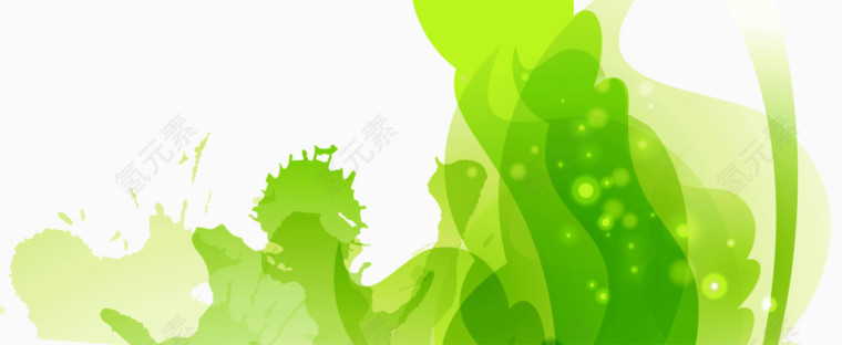 绿色水彩墨迹背景