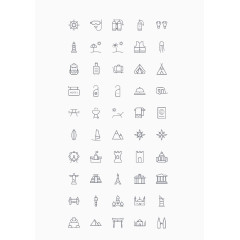 沙滩娱乐等图标