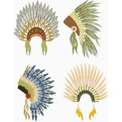 矢量手绘少数民族头像