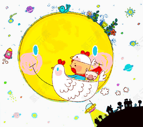 手绘儿童书刊插画