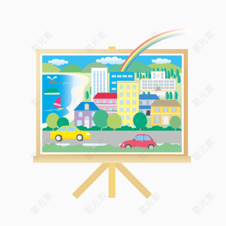 矢量画板上的建筑