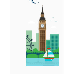 扁平化环球旅行素材