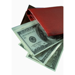 红色钱包和现金