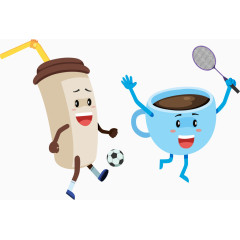 踢足球的咖啡杯