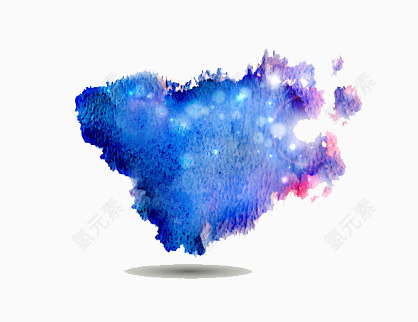 蓝紫色泼墨水彩图案