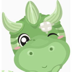 矢量卡通可爱恐龙头像