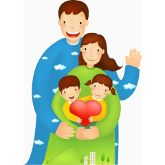 幸福一家人插画