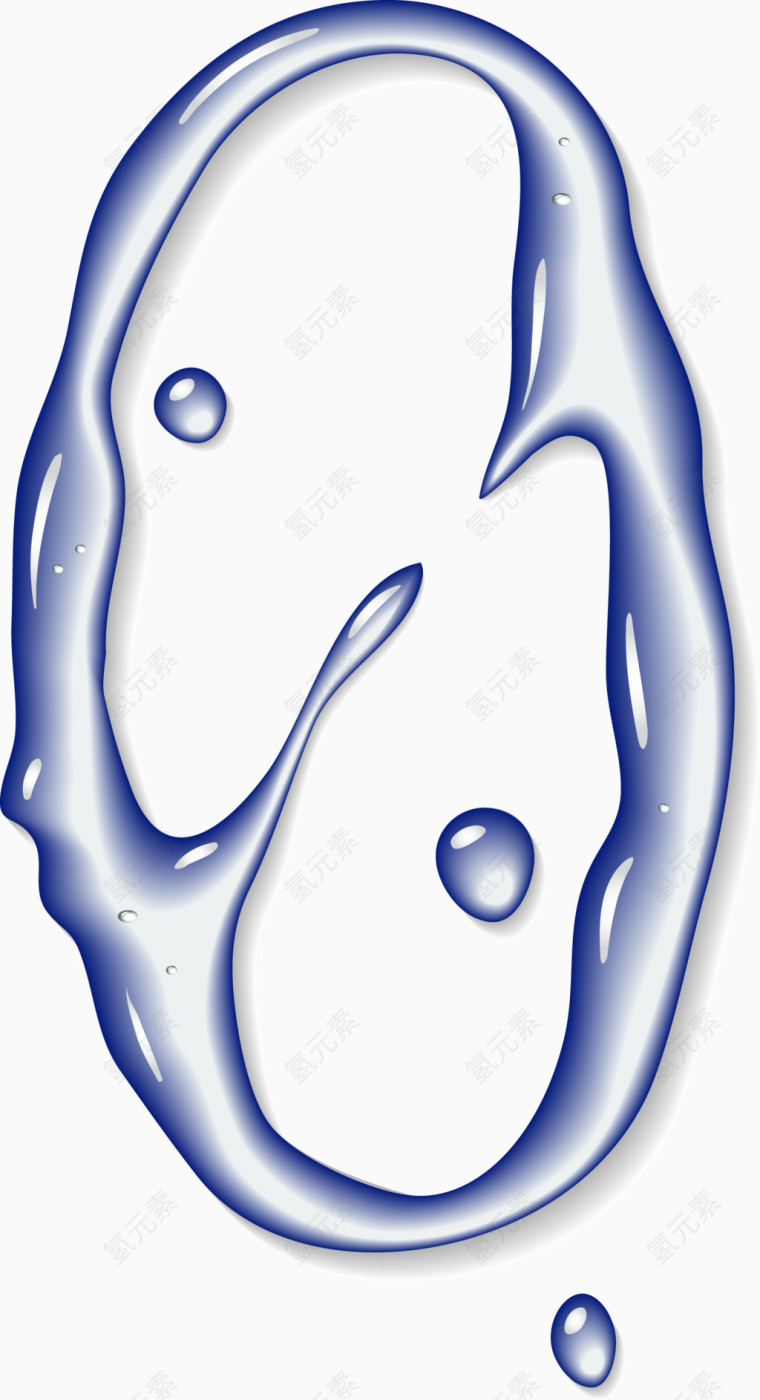 创意0字水元素数字