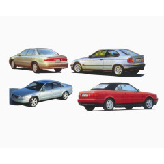 各个角度的汽车