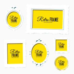 精美白色复古框架矢量素材