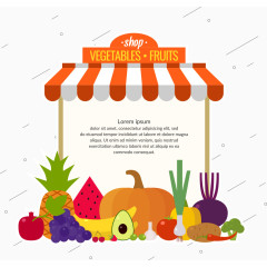 矢量有机食物商店