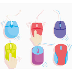 可爱彩色鼠标矢量图