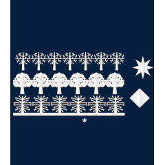 五星白色雪花矢量