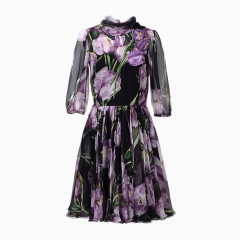 印花桑蚕丝女士连衣裙