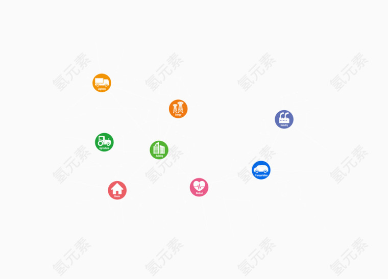 蓝色城市建筑设施设计