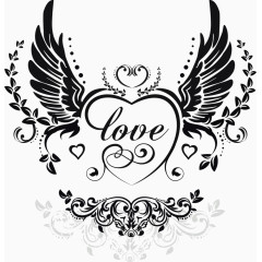 创意爱心翅膀图标