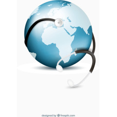 矢量手绘生病的地球