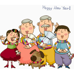 矢量韩国家庭插画