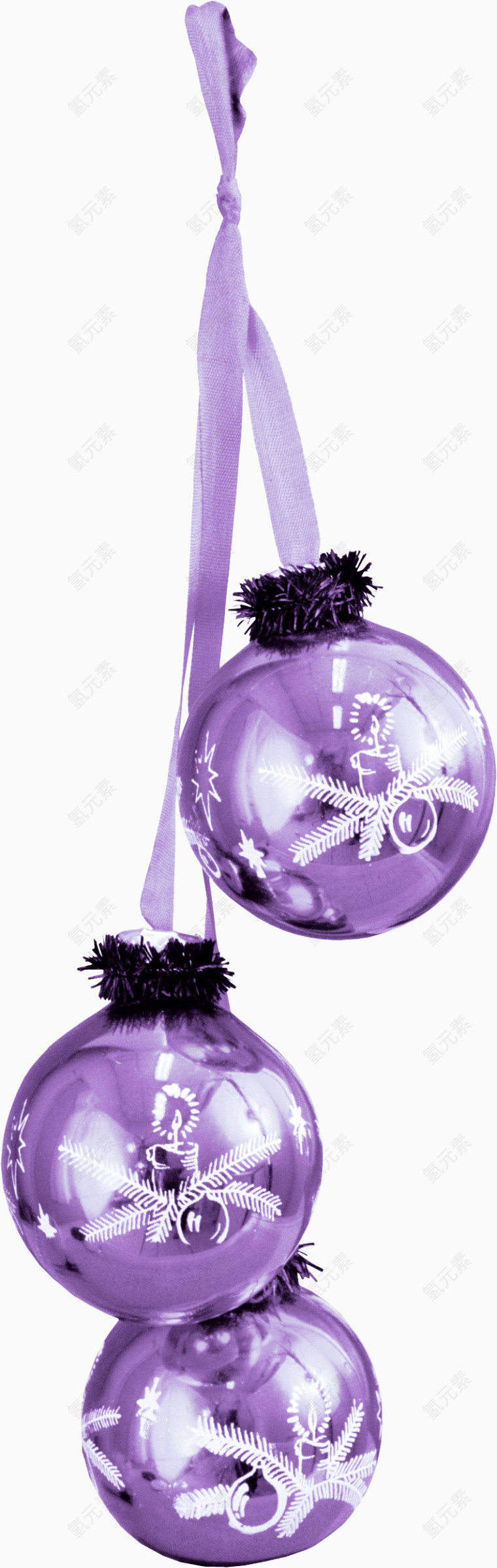 紫色圣诞彩球