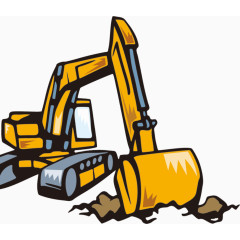 卡通挖掘机