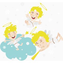 3个金发天使矢量素材