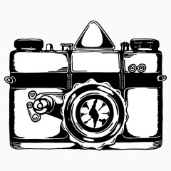 手绘照相机主题背景图片